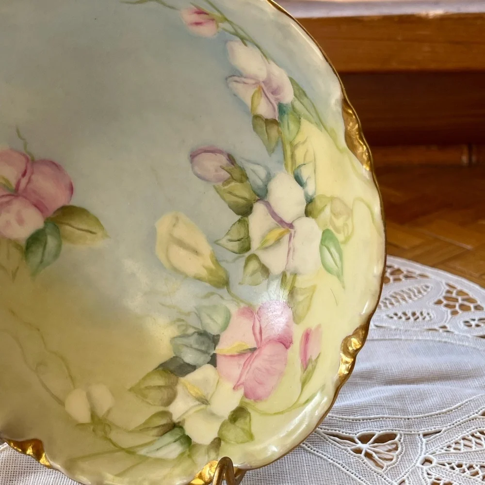 Vintage Haviland china dish handpainted and signed, France